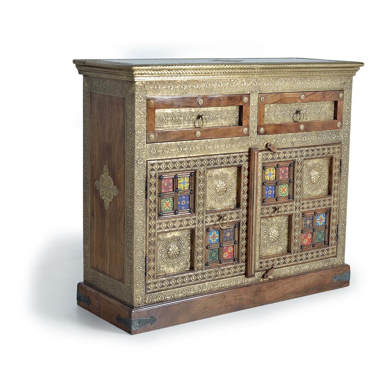 Cómoda - madera de acacia - - 90x105x40cm