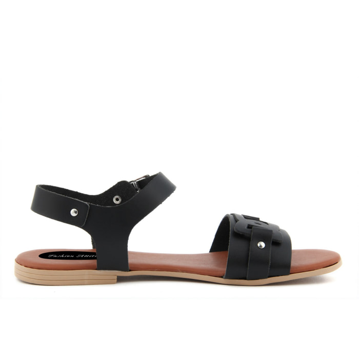Sandalo Donna in pelle colore Nero