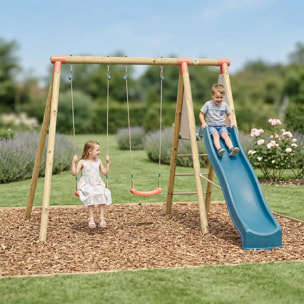 Balançoire en bois 2,30 m Topwood MILU 2 - 4 enfants