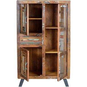 Vitrina de Madera Reciclada 90 Cm Estilo Vintage Industrial