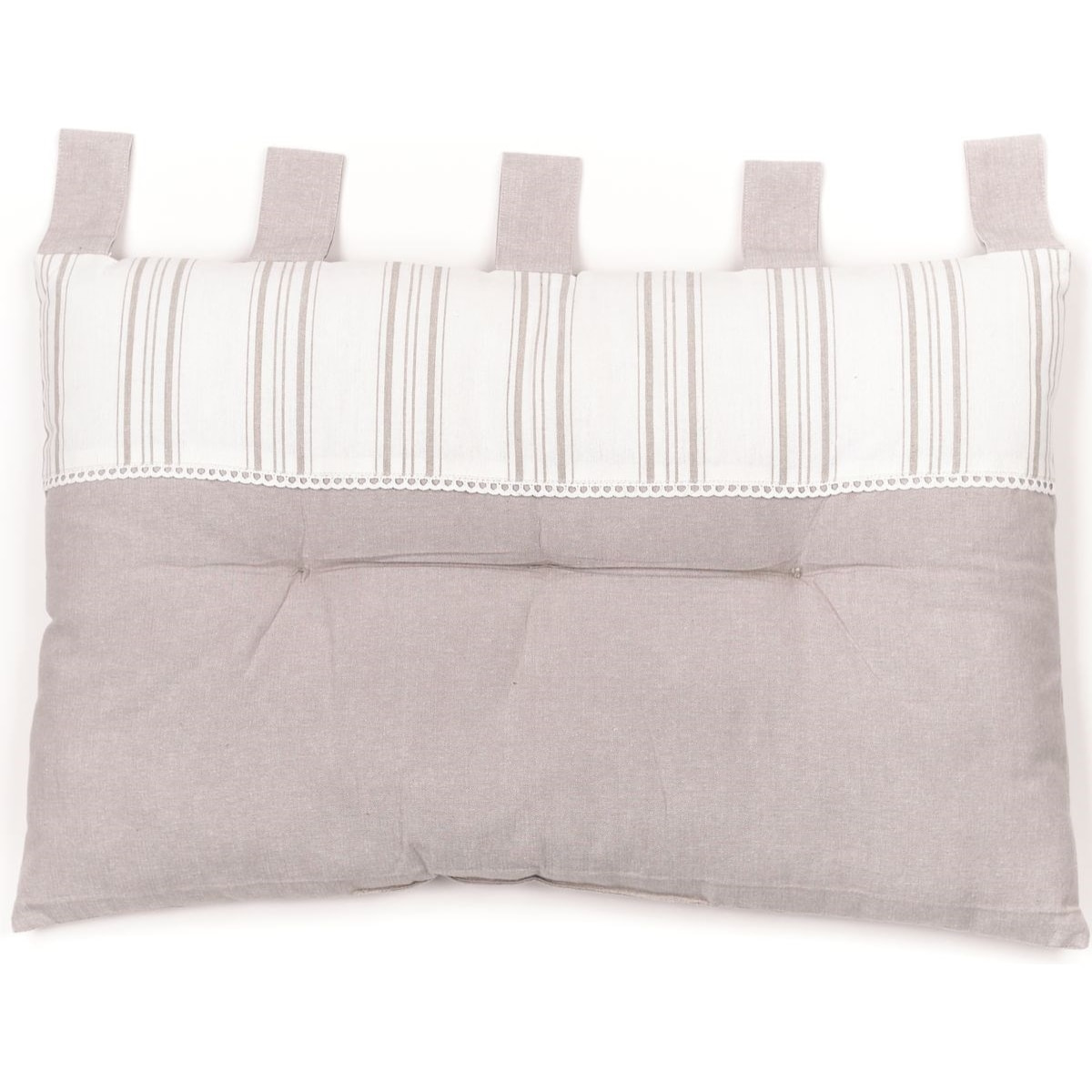 Tête de lit coussin coton uni CHARME beige