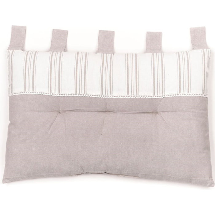 Tête de lit coussin coton uni CHARME beige