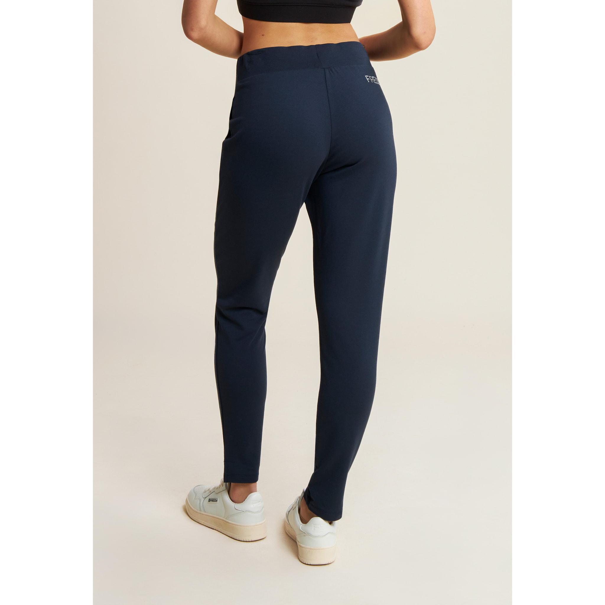 Pantaloni Sportivi Fondo Dritto con Dettagli in Strass