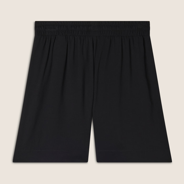 Pantaloni corti comfort fit in viscosa effetto lino