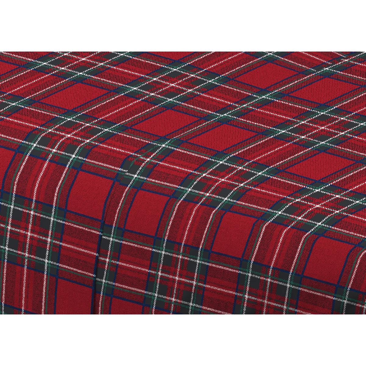 Completo Lenzuola 100% Cotone Kilt Rosso