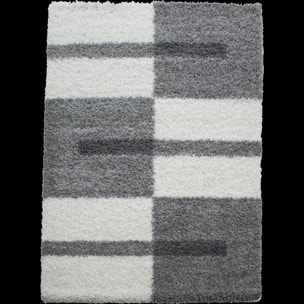 Tapis poils longs shaggy tissé motif géométrique NICO