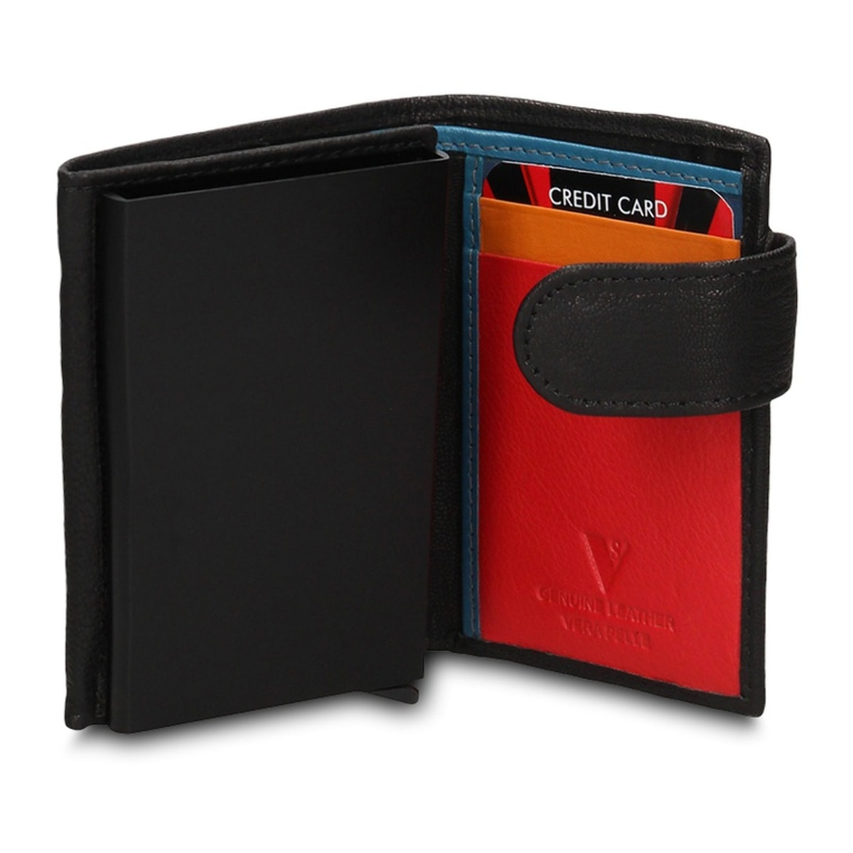 Portafoglio uomo in vera pelle - Modello Novara Elite - Casual - 7.5 x 10.0 x 2.0 cm