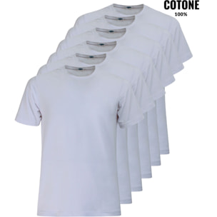 6 T-Shirt Uomo LEGEA Art. 830 Girocollo Bianco