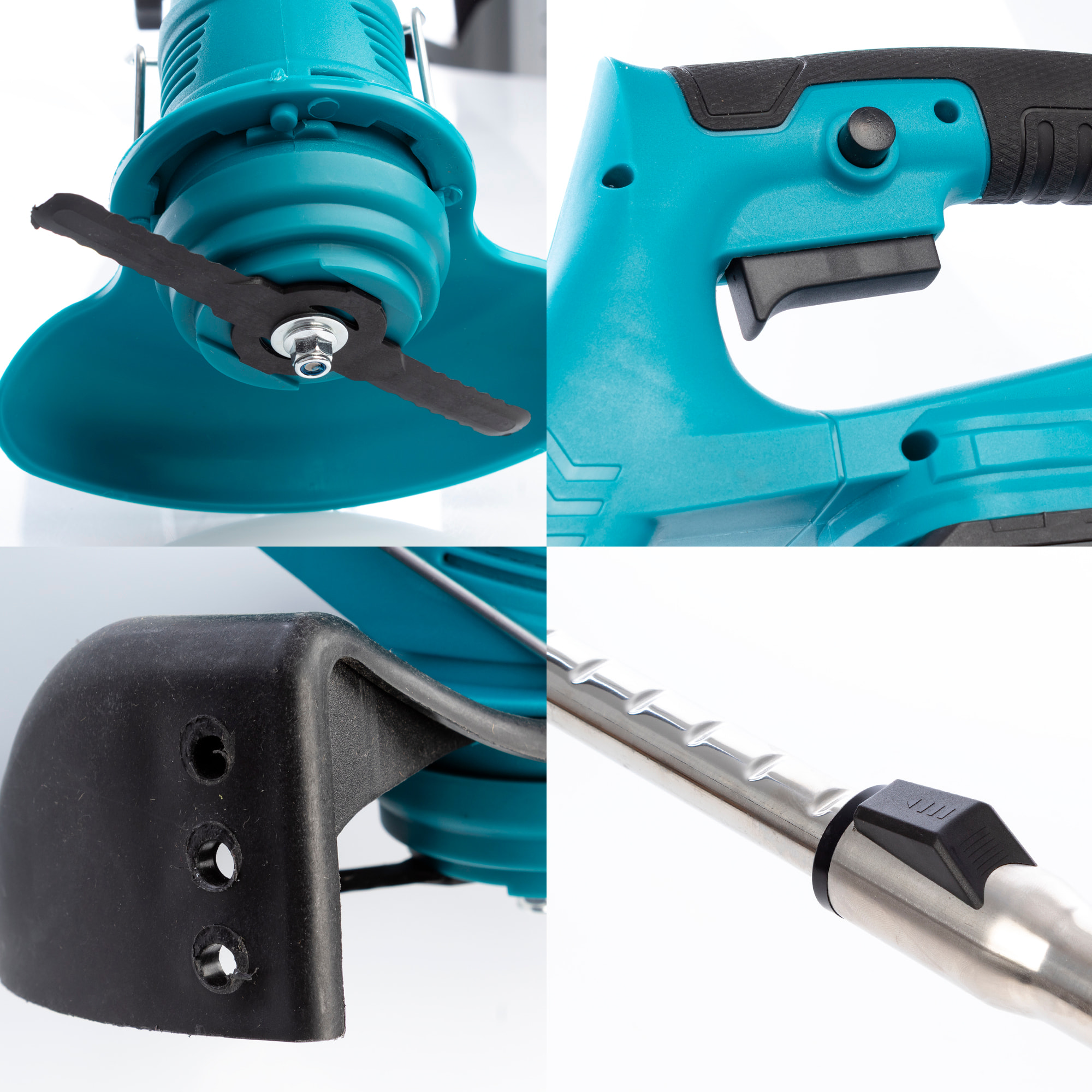 Cortadora de césped y maleza inalámbrica eléctrica portátil, recargable, con ruedas.