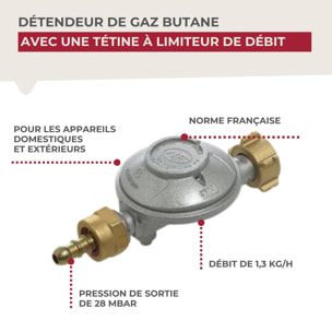 Détendeur butane avec limitateur de débit Fackelmann