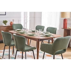 Table à manger extensible rectangulaire en bois foncé L130-160 cm NORDECO