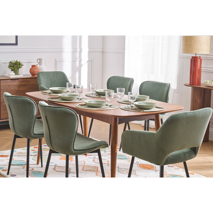 Table à manger extensible rectangulaire en bois foncé L130-160 cm NORDECO