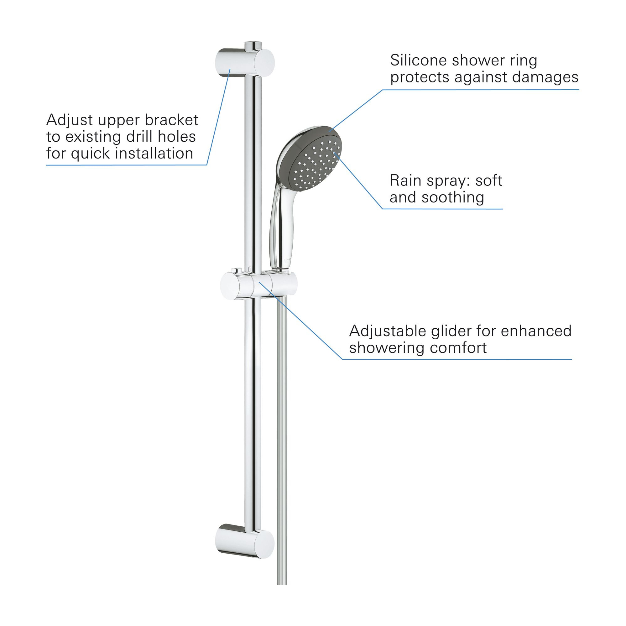 GROHE Vitalio Start 100 Ensemble de douche 1 jet avec barre Chromé