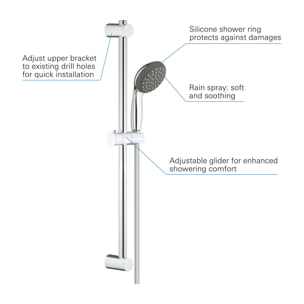 GROHE Vitalio Start 100 Ensemble de douche 1 jet avec barre Chromé
