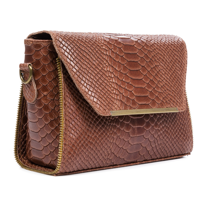 Mariola Borsa a tracolla Donna.Pelle autentica Camoscio Stampa Serpente