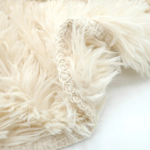 Plaid imitation poils longs 130x170cm 450g/m² - Longwool beige clair