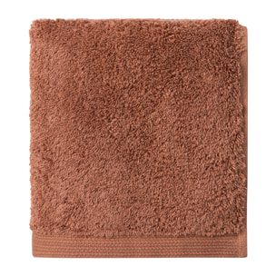 Serviette invité unie en coton peigné biologique, ESSENTIEL, Rouge Cosmos