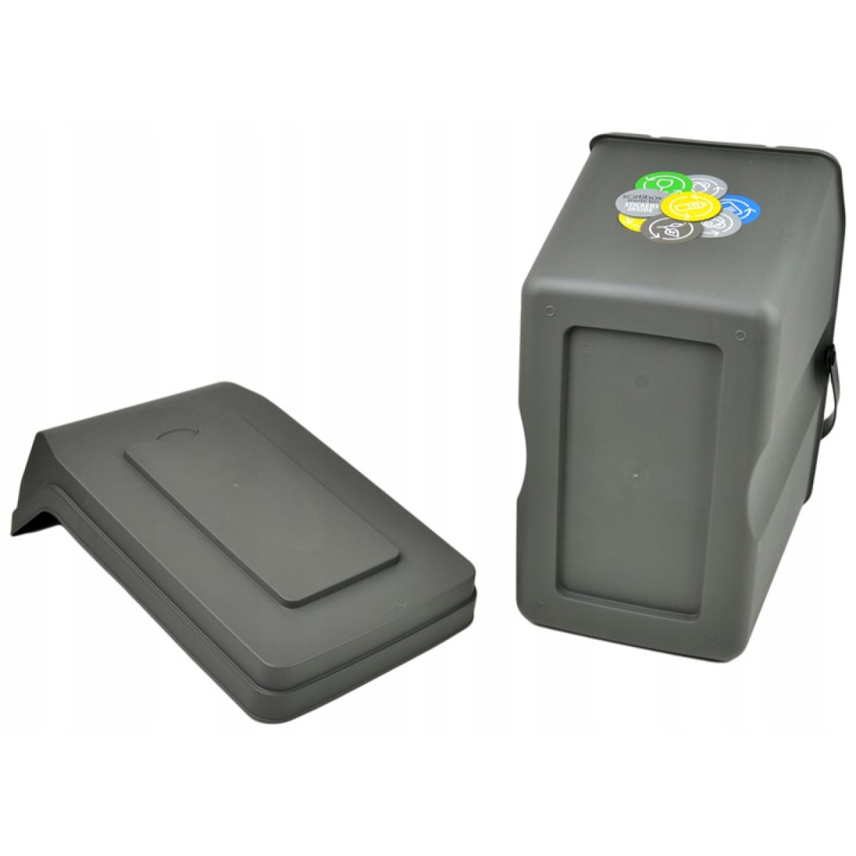 Juego de 5 cubos de reciclaje 125L Prosperplast Sortibox, gris