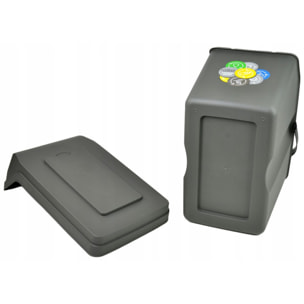 Juego de 5 cubos de reciclaje 125L Prosperplast Sortibox, gris
