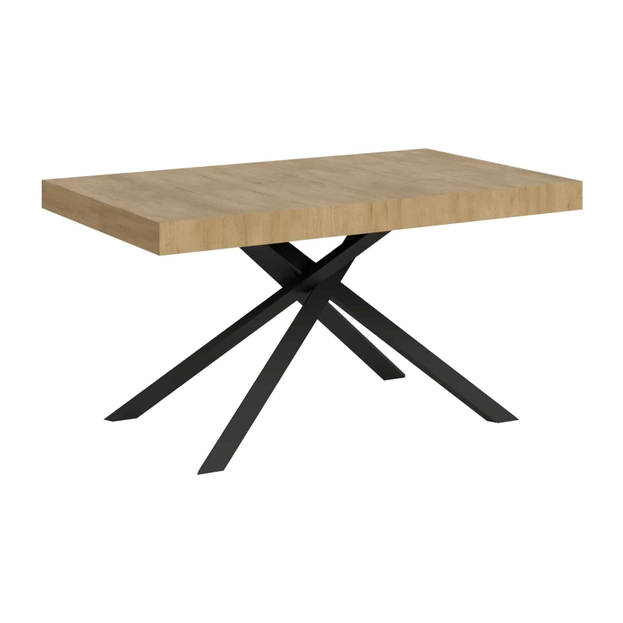 Table extensible 140x90/244 cm Karida Chêne Nature cadre Anthracite