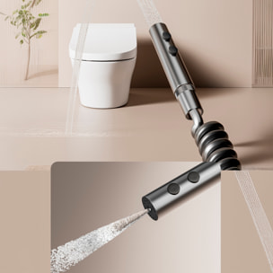 Juego de ducha completo 845 montado en pared. Con pantalla digital y múltiples modos de agua, con mezclador, iluminación ambiental y control preciso.