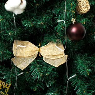 Árbol de Navidad 150 cm con Adornos, 150 Luces LED Blanco Cálido, Árbol de Navidad Decorado con 8 Modos de Iluminación, 480 Ramas, Soporte de Acero, Decoración para Hogar, Fiesta, Interior