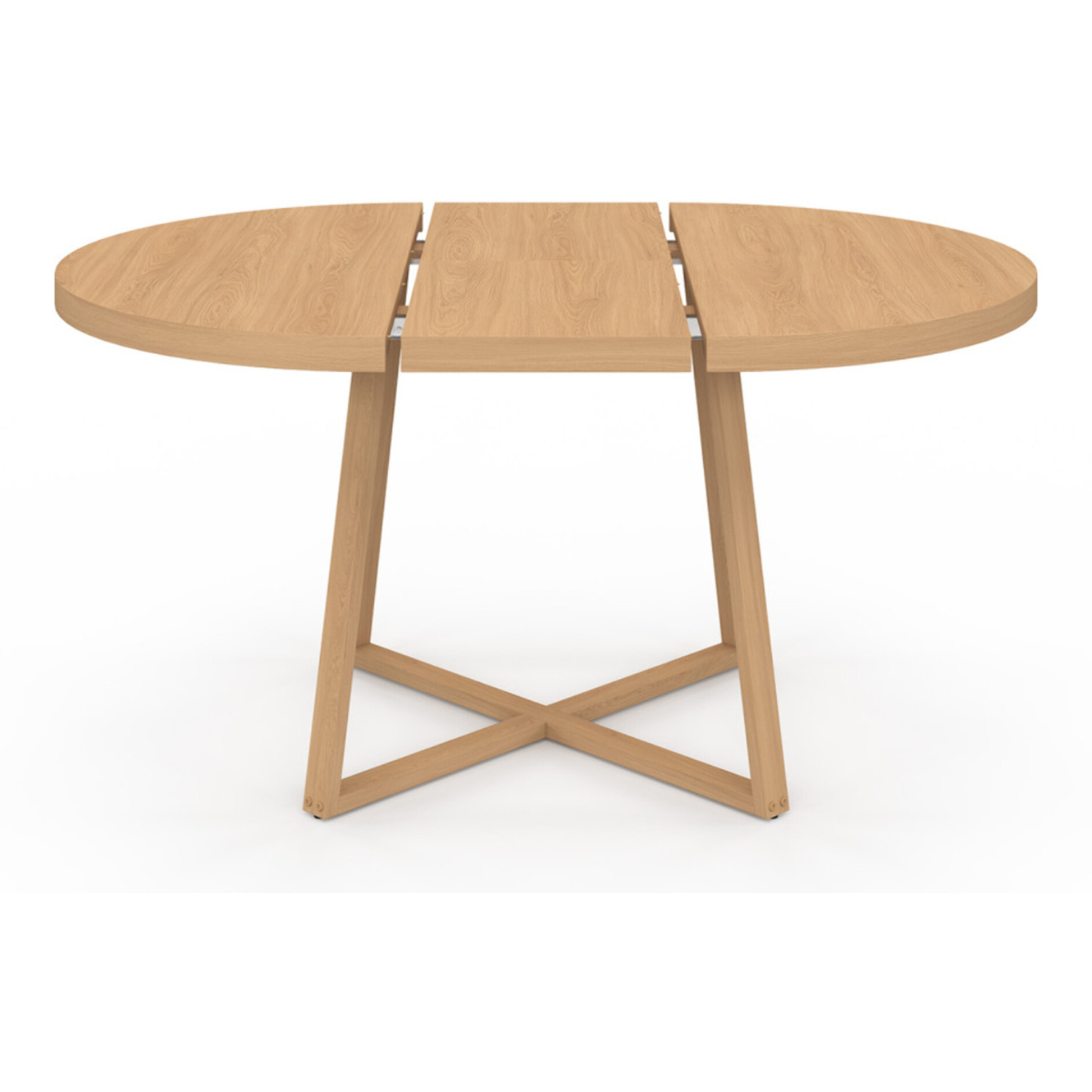 Table repas Sana plateau extensible 110-150 rond et pieds bois