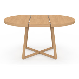Table repas Sana plateau extensible 110-150 rond et pieds bois