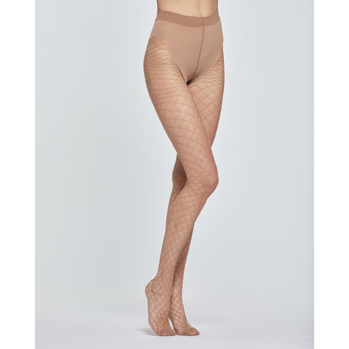 COLLANT IN RETE GRANDE ELASTICIZZATO