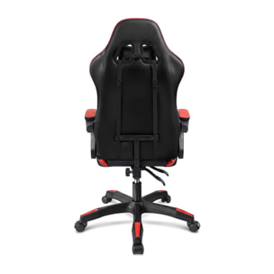Silla gaming reclinable y con altura ajustable en negro y rojo 117-128 cm Viper Negro - Rojo