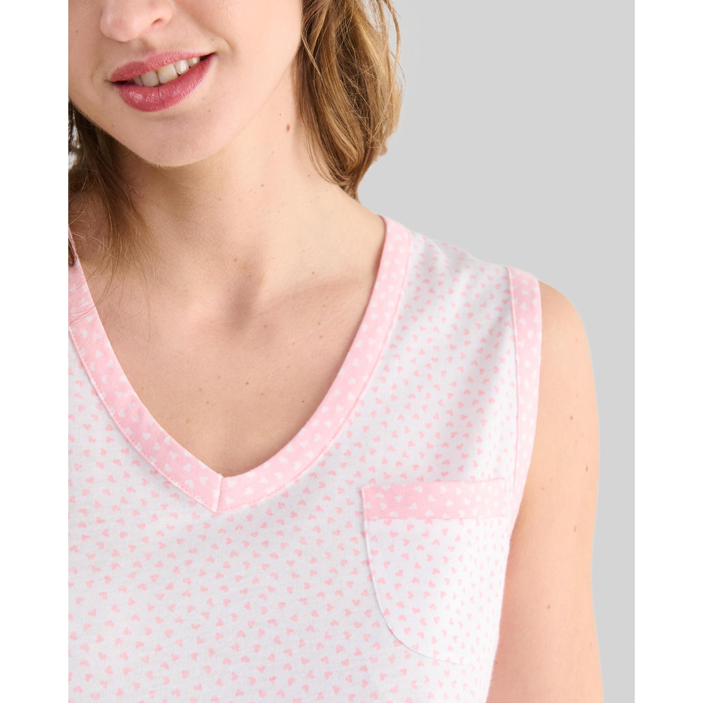 Camisón corto mujer corazones escote pico suave