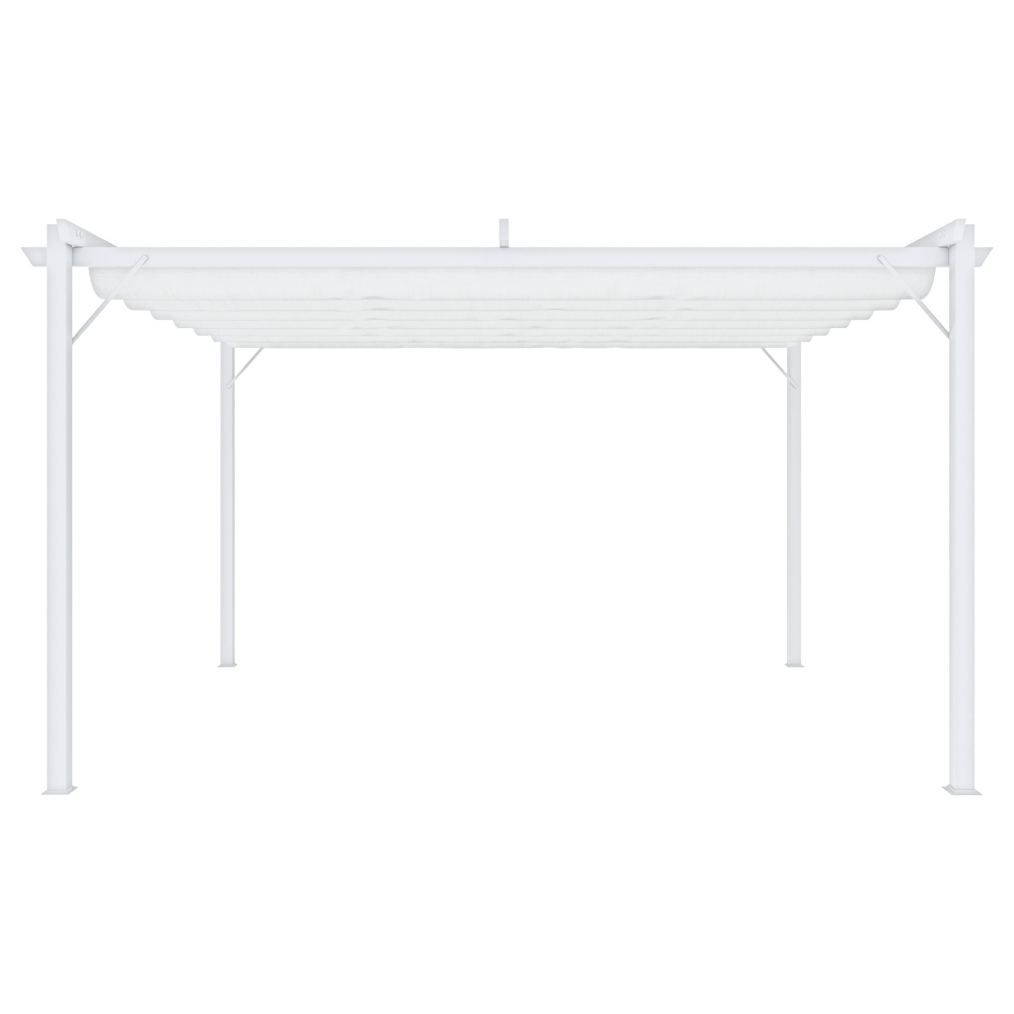 Gazebo Pergola 3x4 M Pergolato Con Telo Bianco Impermeabile Retrattile Richiudibile Struttura In Acciaio Per Giardino Terrazzo Piscina Esterno Fiere