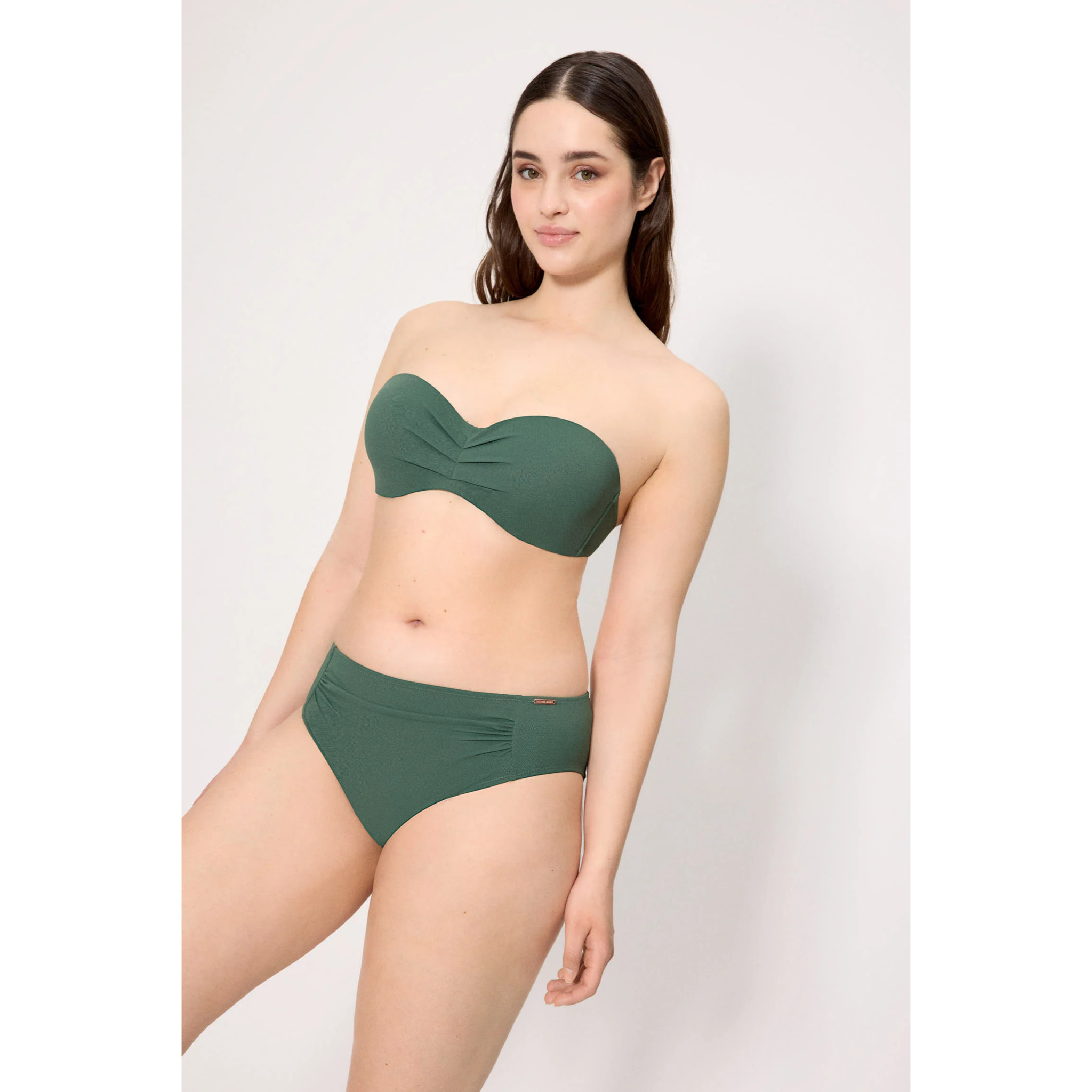 Slip bikini midi modellante Verde