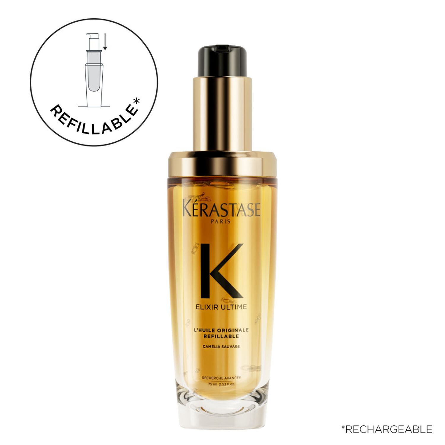Elixir Ultime - L'Huile Originale sublimatrice rechargeable pour tous types de cheveux