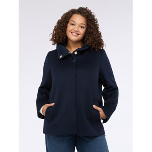 Fiorella Rubino - Chaqueta de mezcla de lana con capucha - Azul