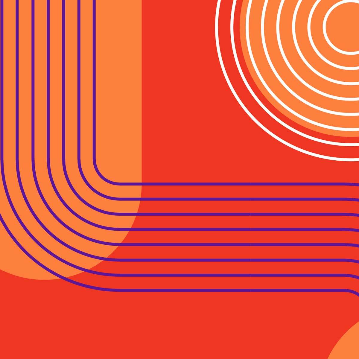 Affiche encadrée géométrique design rouge violet Affiche + cadre en métal - Noir