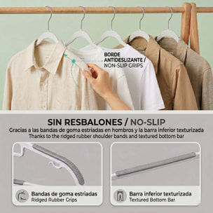 Set de perchas de plástico antideslizantes - Gancho giratorio