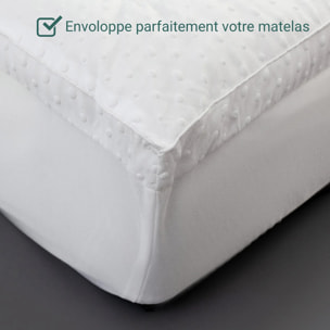 Surmatelas Cosy | 100% microfibre | sangles de maintien | moelleux