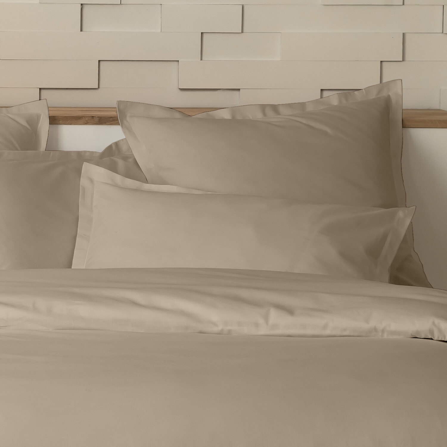 Parure de couette 3pcs 100% percale de coton 80 fils/cm2-unie lin