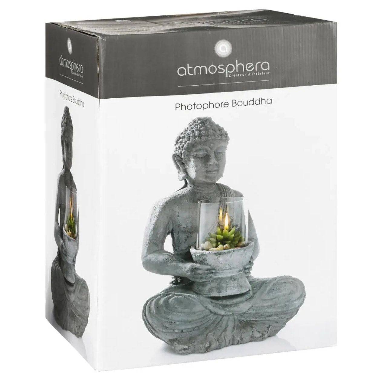 Statuette "Bouddha" assis - ciment H40 cm