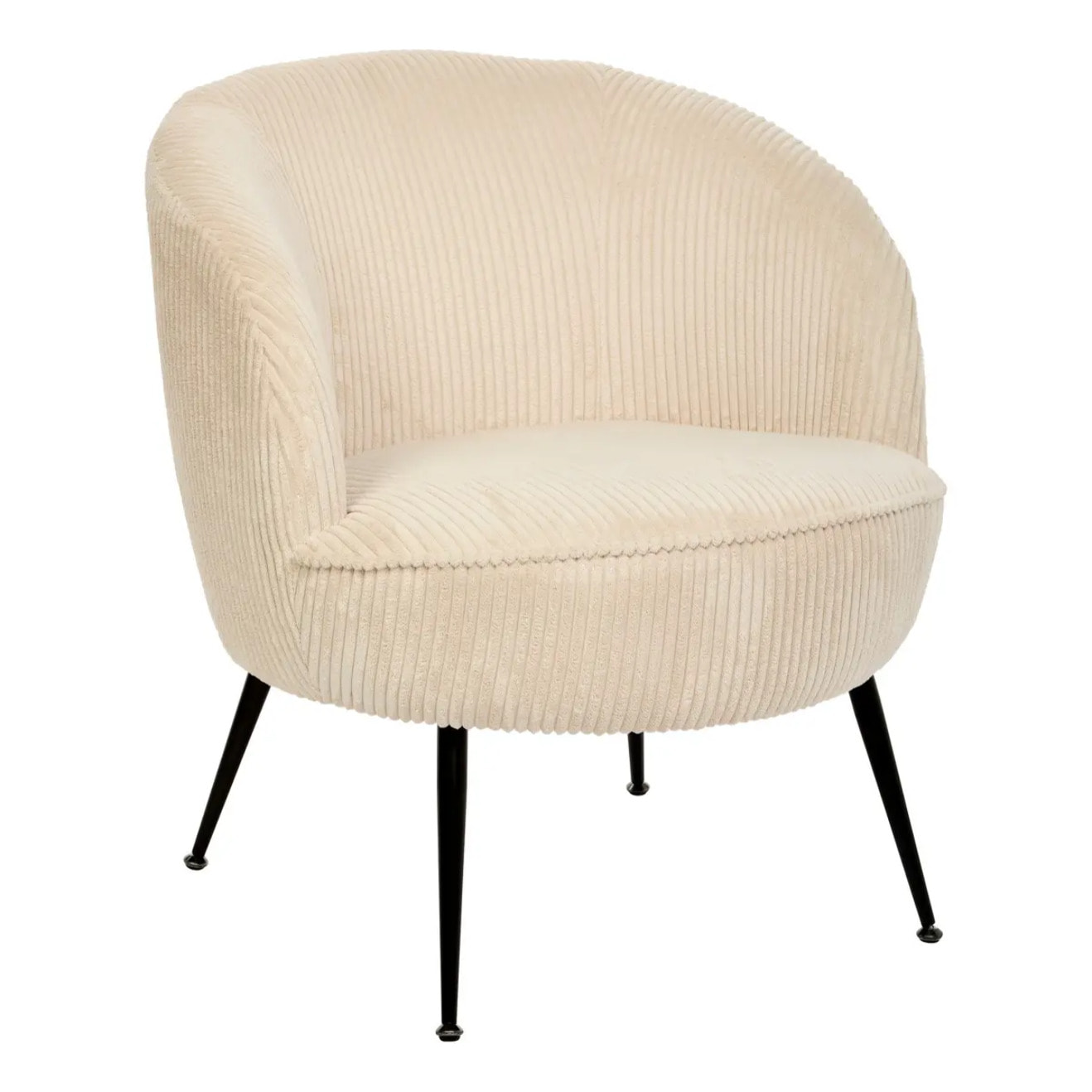 Fauteuil Tildae en Tissu Creme Côtelé L69xl63xH71 cm