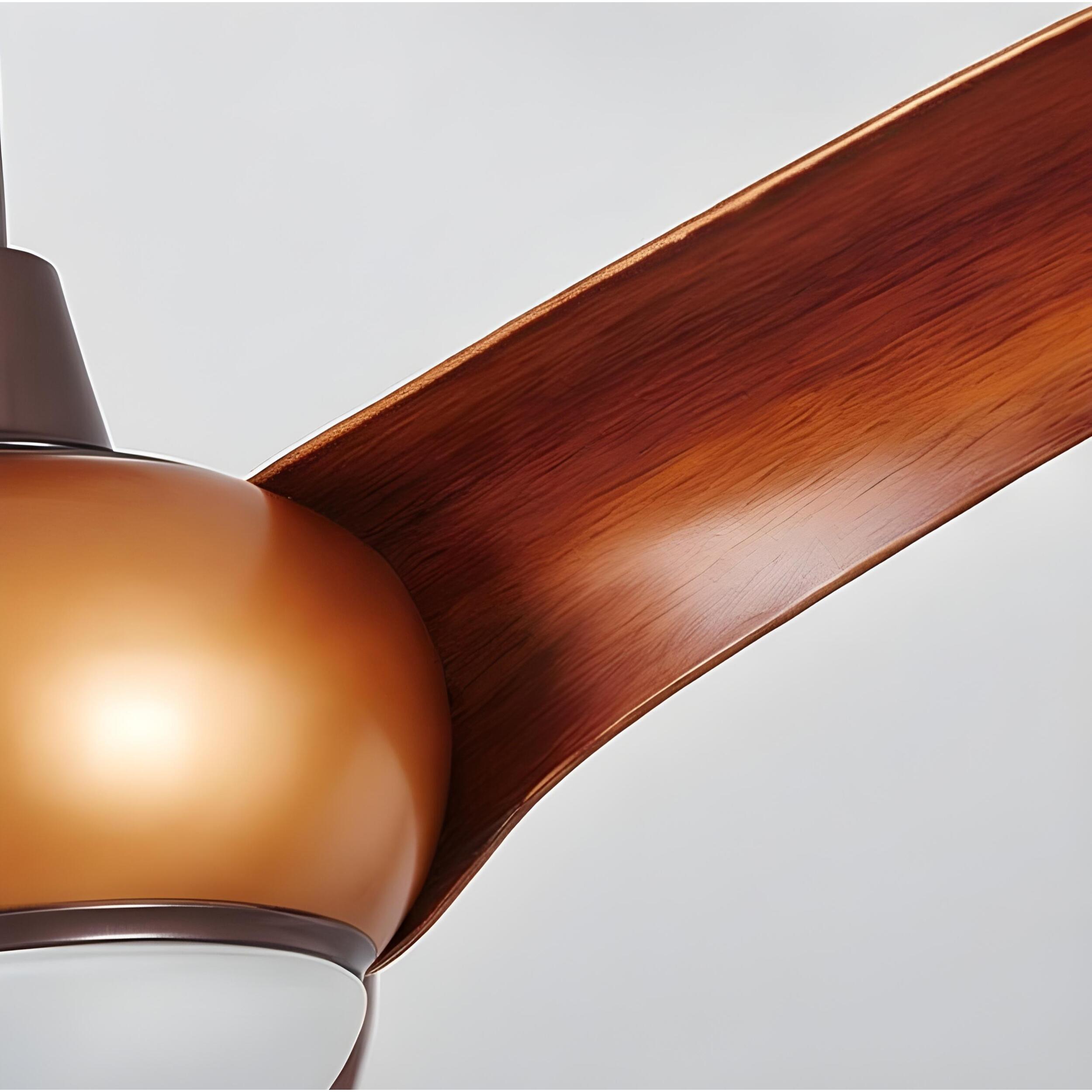 Forlight Helix Ventilador de Techo Silencioso con Luz LED. 5 Velocidades, Programable. Giro Inverso. Acero Marrón Madera