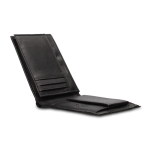 Portafoglio uomo vera pelle - Modello Ebeno - Casual - 12.5 x 9.0 x 2.0 cm