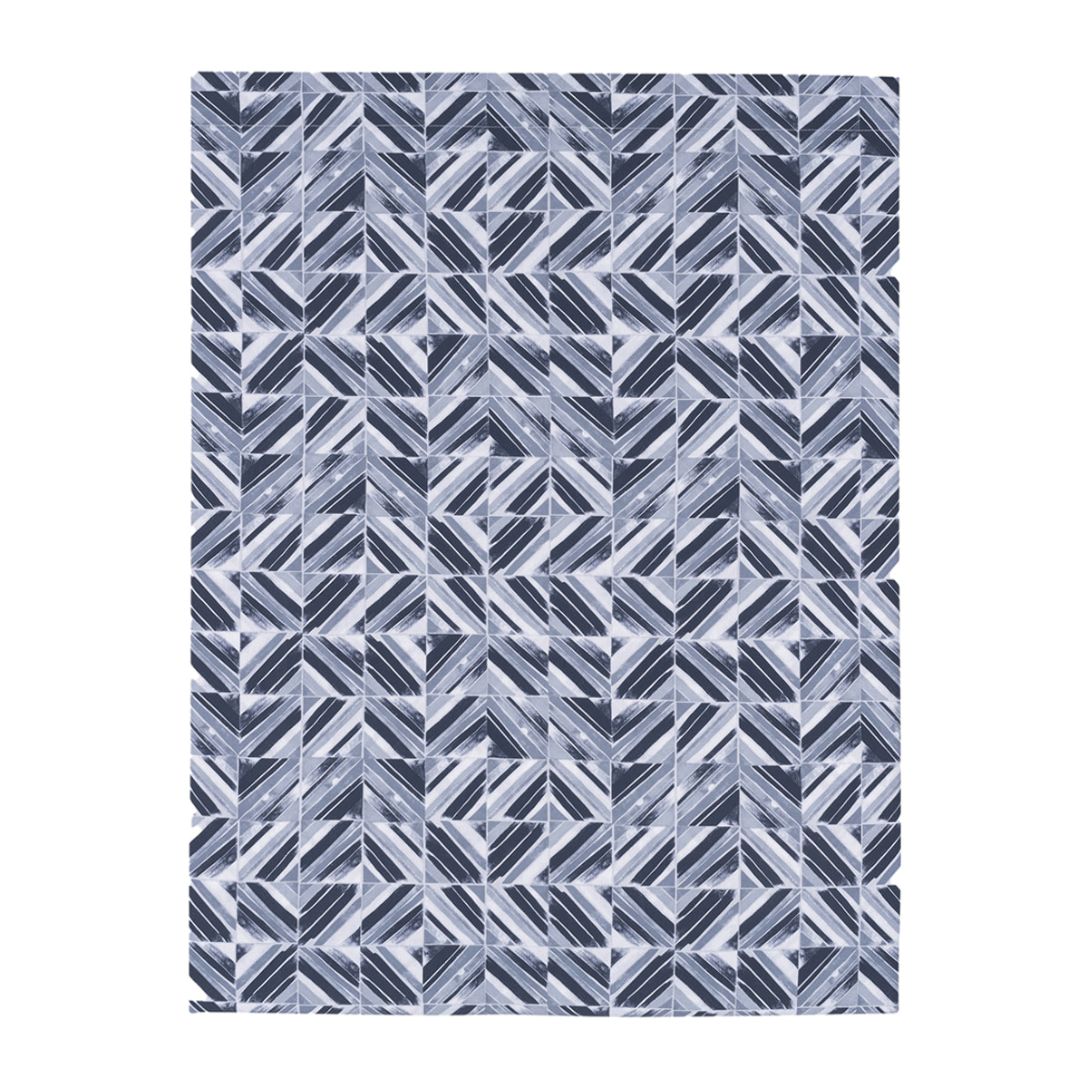 Drap plat imprimé en percale de coton, REFLETS, Bleu