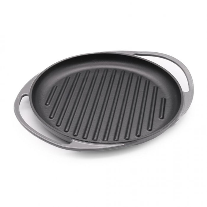 Plancha Grill Ronde Fonte émaillée Gris Dia 25cm