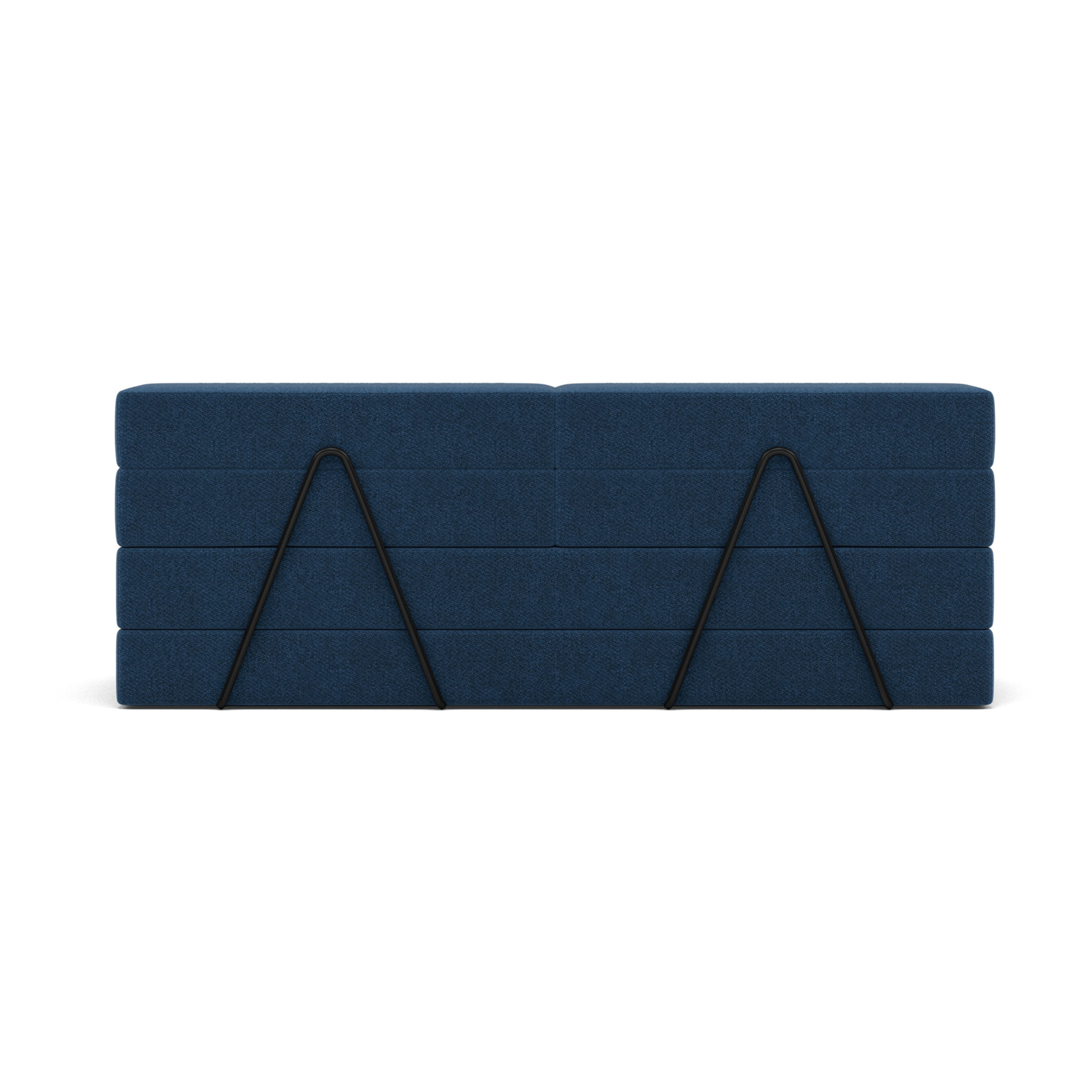 Astral - Canapé 3 places convertible en velours texturé - Bleu