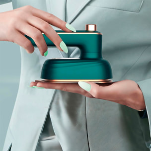 Mini plancha de viaje eléctrica portátil con sistema de vapor, incluye recipiente para llenar el depósito de 50ml.