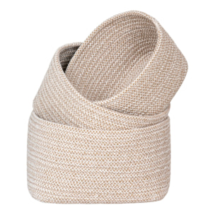 Set 3 cestini in cotone intrecciato Cadima — beige nordico