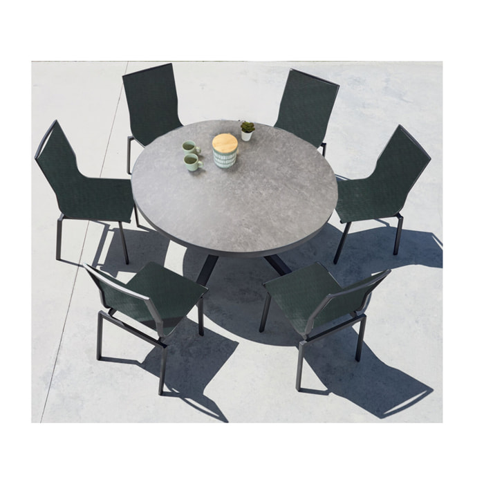 PROVENCE - Ensemble table et chaises de jardin  - Gris anthracite