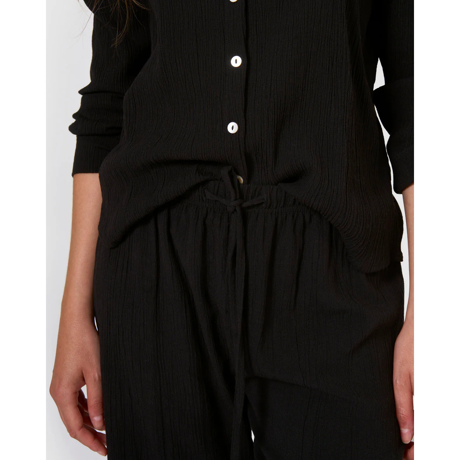 Pantalón algodón lino negro